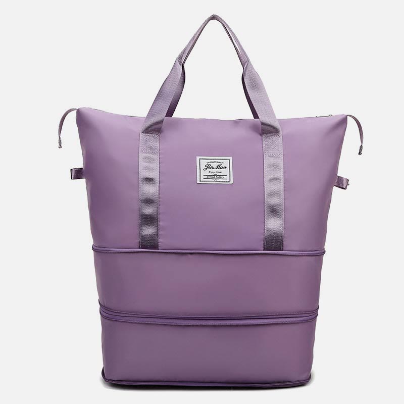 Women Double Expansion Travel Bag Large Lightweight Oxford Duffel Bag