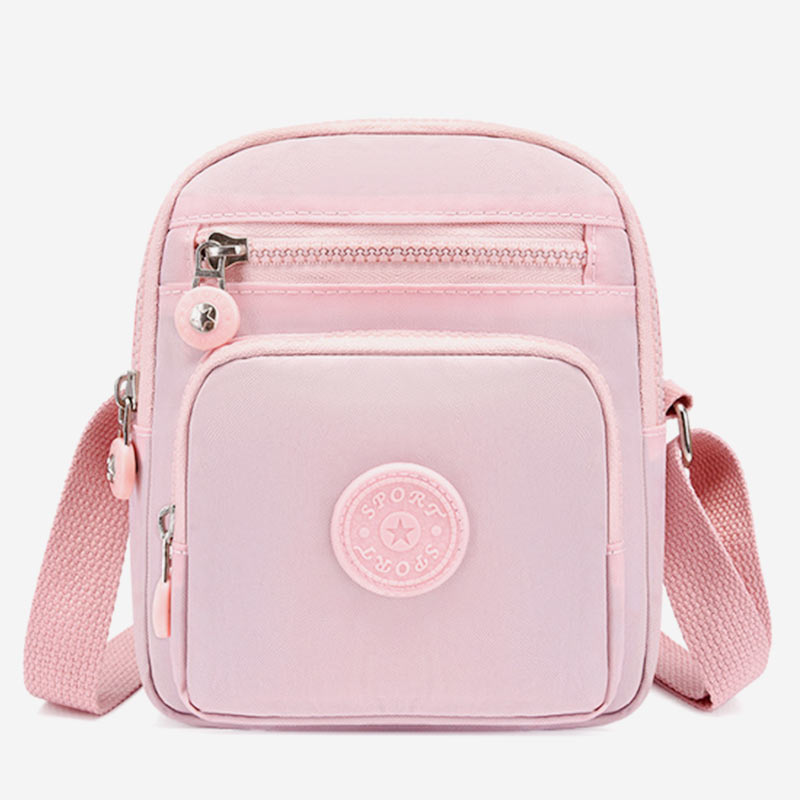 Lightweight Small Solid Color Crossbody Bag Multi-Pocket Cell Phone Purse