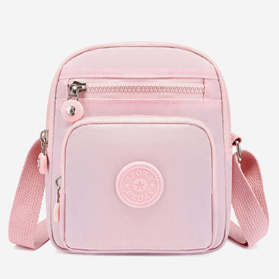 Lightweight Small Solid Color Crossbody Bag Multi-Pocket Cell Phone Purse