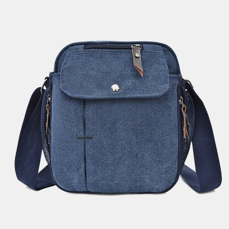 Mens Small Messenger Bag Multi-Slot Travel WorK Canvas Shoulder Bag