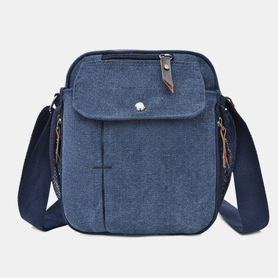 Mens Small Messenger Bag Multi-Slot Travel WorK Canvas Shoulder Bag