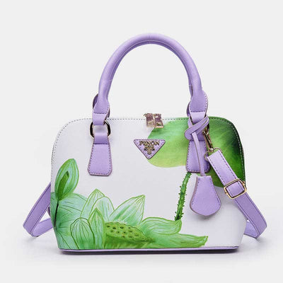 Women Floral Print Demo Satchel Handbag Crossbody Bag Shoulder Purse