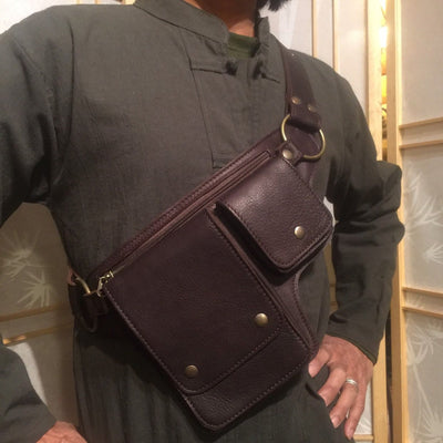 Waist Bag For Daily Medieval Retro Utility Leather Belt Bag