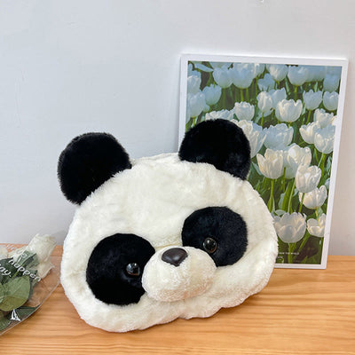 Cute Panda Shoulder Bag For Women Plush Underarm Bag