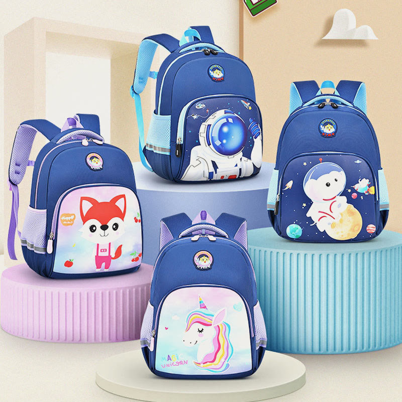 Backpack For Kids Cartoon Character Printing Lightweight Oxford Schoolbag