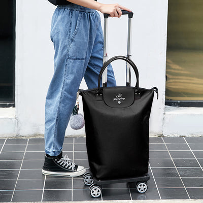 Multifunctional Portable Trolley For Women Detachable Folding Wheel Tote