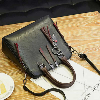 Handbags Purses for Women Vegan Leather Top-Handle Shoulder Bag with Zipper