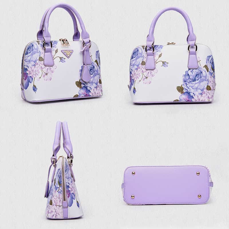 Women Floral Print Demo Satchel Handbag Crossbody Bag Shoulder Purse