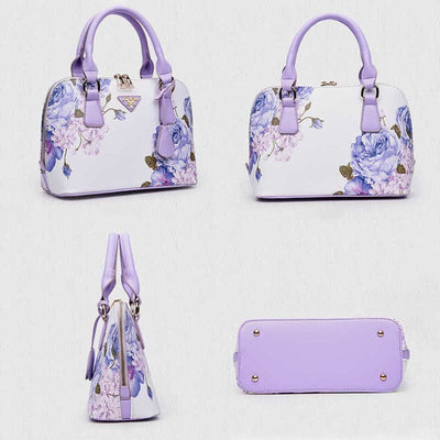 Women Floral Print Demo Satchel Handbag Crossbody Bag Shoulder Purse