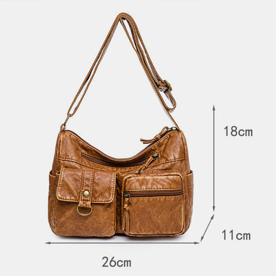 Multi-Pocket Large Capacity Vintage Crossbody Bag