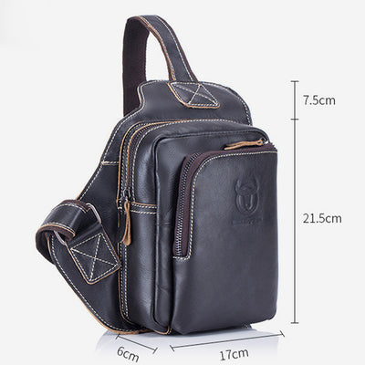 Large Capacity Genuine Leather Sling Bag