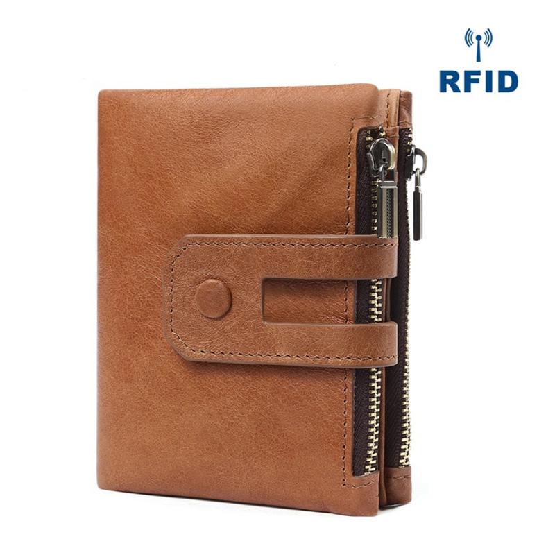 Men's RFID Blocking Card Holder Double Zip Wallet