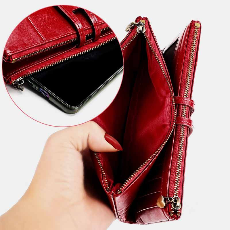RFID Blocking Large Capacity Genuine Leather Vintage Wallet