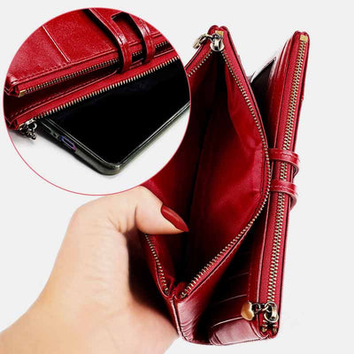 RFID Blocking Large Capacity Genuine Leather Vintage Wallet