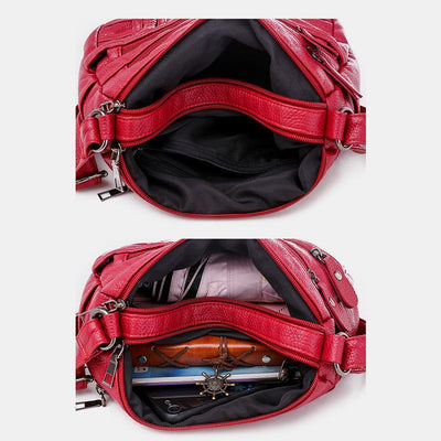 Multi-pocket Solid Crossbody Bag