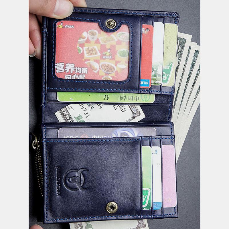 Genuine Leather Vintage Card Holder Money Clip Wallet