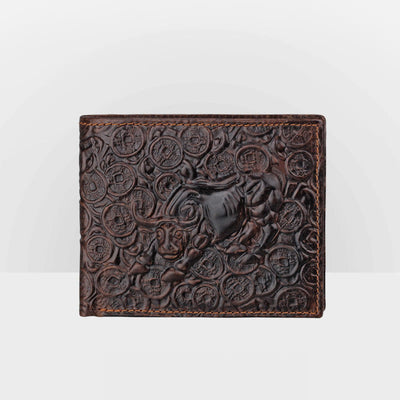Real Leather Crocodile Engraved Wallet Retro Bifold Wallet