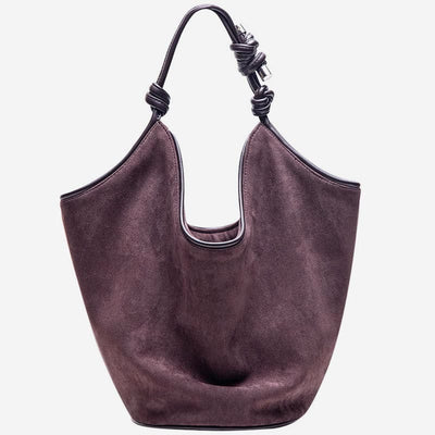 Tote Bag For Women Suede Minimalist Large Capacity Bucket Bag