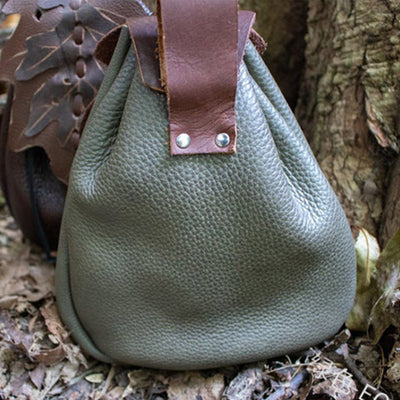 Medieval Renaissance Leather Drawstring Coin Pouch Bag Waist Belt Bag