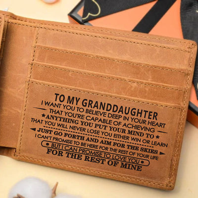 Thin Wallet For Family Laser Inscription Leather Purse Gift