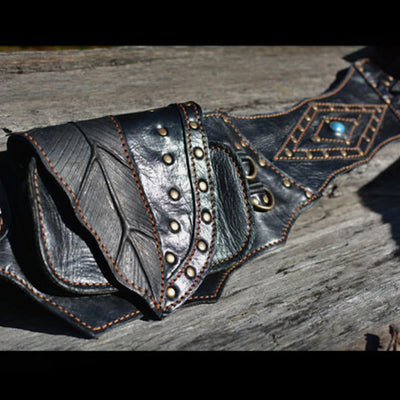 Medieval Waist Bag For Women Cosplay Leather Utility Hip Bag