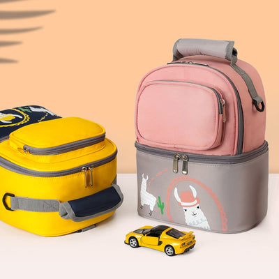Mommy Bag For Women Cartoon Multifunctional Two-Layer Design Outdoor Backpack
