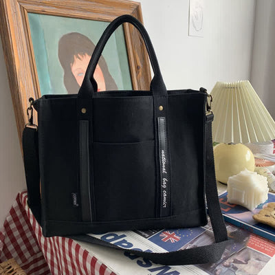 Laptop Tote Handbag Canvas Shoulder Bag Briefcase for Travel Office School