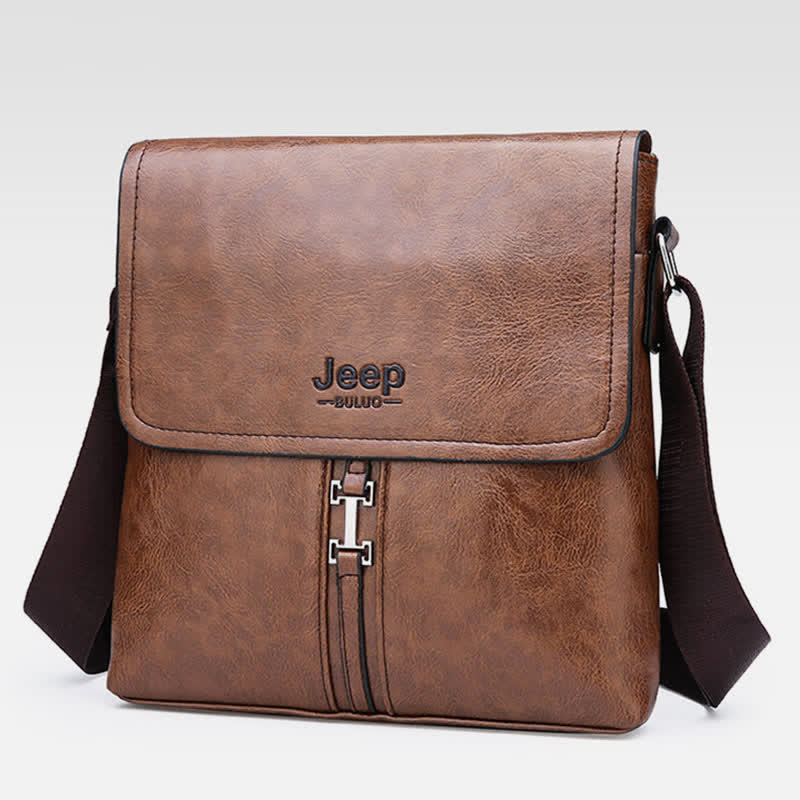 Vintage Leather Messenger Shoulder Crossbody Bag for Men Work Business