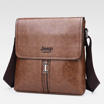 Vintage Leather Messenger Shoulder Crossbody Bag for Men Work Business