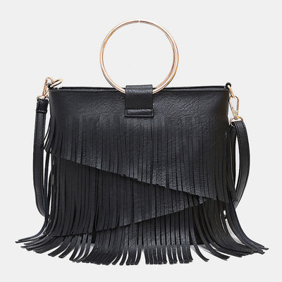 Tassel Leather Handbag For Women Music Party Classic Crossbody Bag