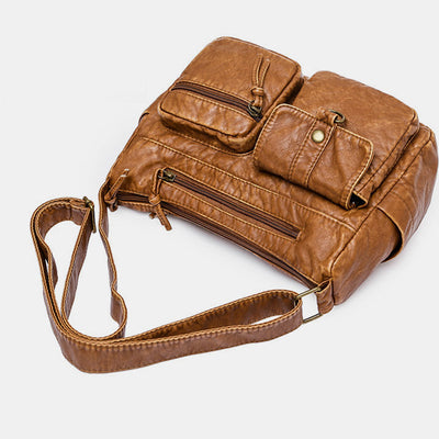 Multi-Pocket Large Capacity Vintage Crossbody Bag