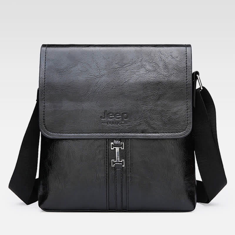 Vintage Leather Messenger Shoulder Crossbody Bag for Men Work Business