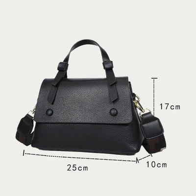 Retro Top Handle Bag For Women Lychee Pattern Leather Bag