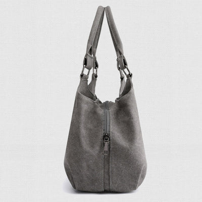 Triple Compartment Canvas Tote Lightweight Functional Hobo Handbag Purse