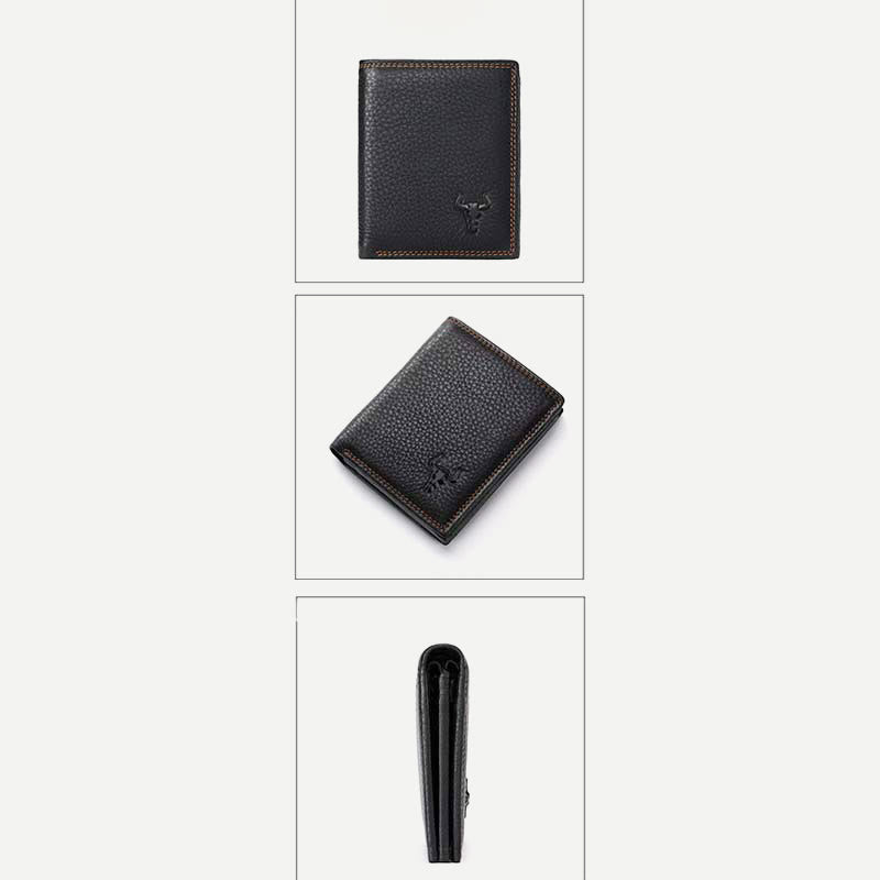 Wallet for Men Vintage Leather Multi-Slot Triple RFID Card Purse