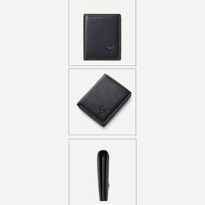 Wallet for Men Vintage Leather Multi-Slot Triple RFID Card Purse