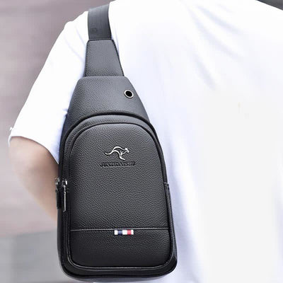 Small Crossbody Sling Bag for Men Leather Purses Chest Bag