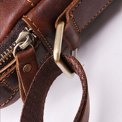 Men's Genuine Leather Large Capacity Crossbody Bag