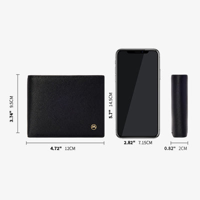Short Bifold Wallet Men's Gentle RFID Anti Theft Card Purse