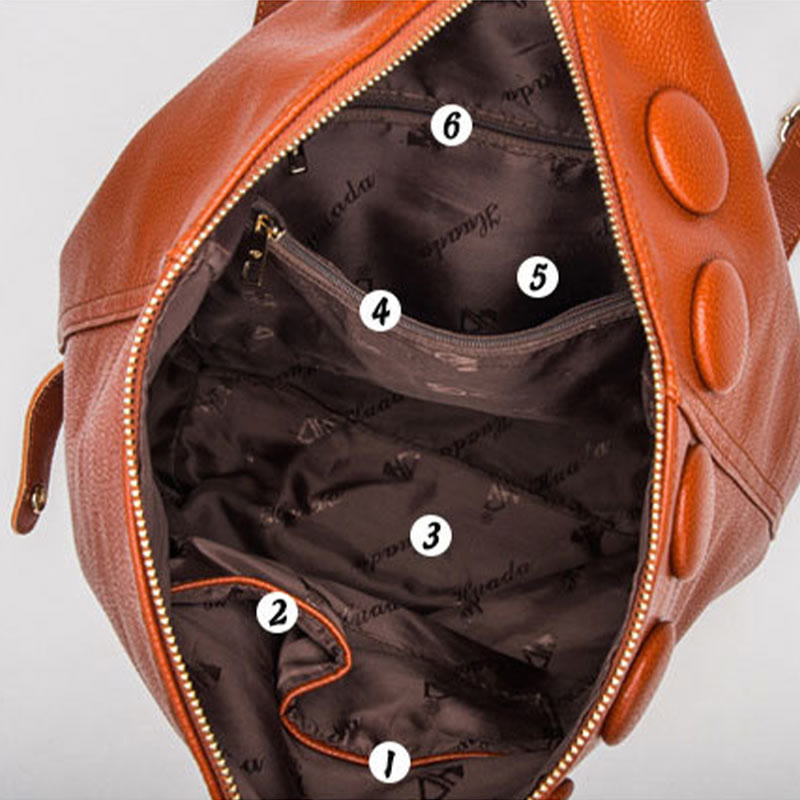 Solid Color Leather Backpack For Women Youth Travel Purse