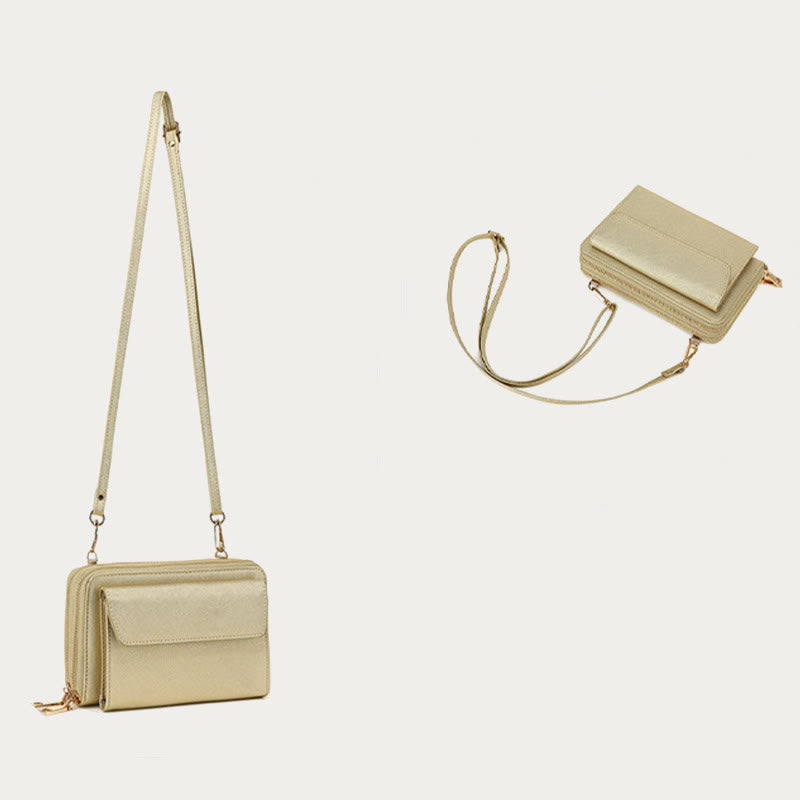 Vegan Leather RFID Blocking Phone Purse for Women Multi-Slot Crossbody Bag