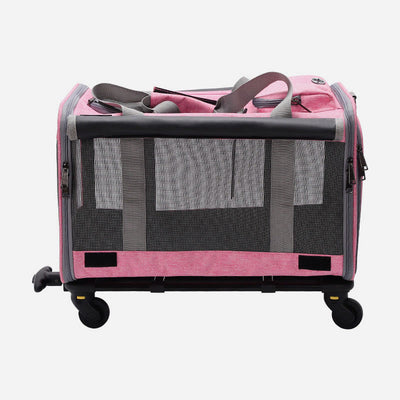 Rolling Pet Carrier Foldable Breathable Pull Rod Pet Bag