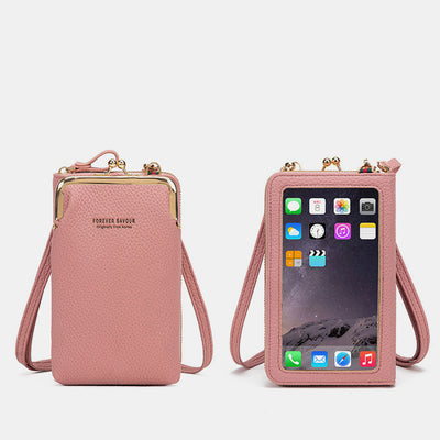 Multi-Compartment Elegant Crossbody Phone Bag With Clear Window