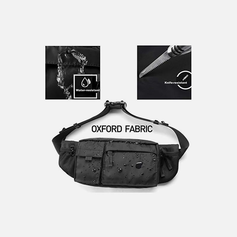 Waist Bag For Men Solid Color Oxford Crossbody Chest Bag