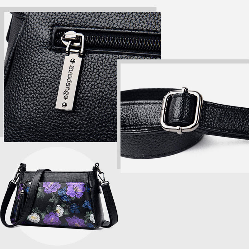 Blooming Floral Crossbody Bag For Women Dragonfly Print Tassel Purse