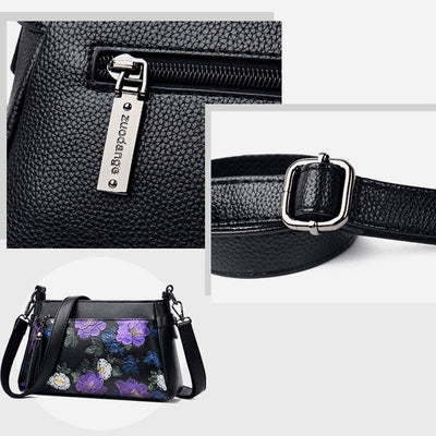 Blooming Floral Crossbody Bag For Women Dragonfly Print Tassel Purse