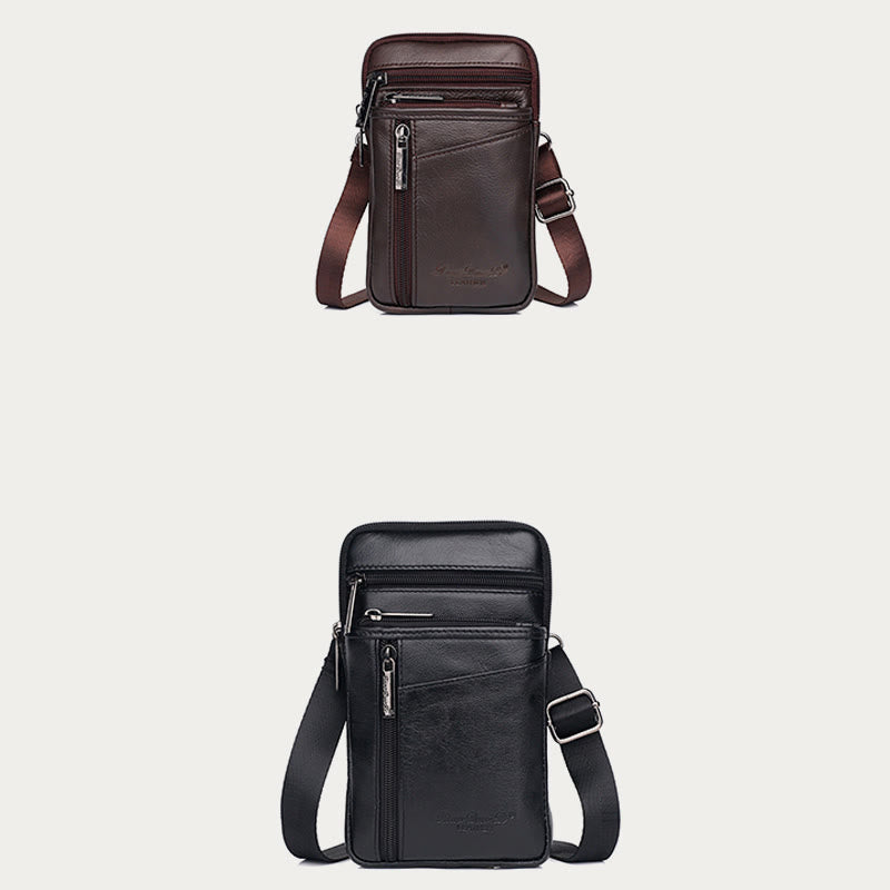Messenger Bag For Men Mini Ultra Thin Leather Shoulder Bag
