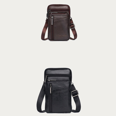 Messenger Bag For Men Mini Ultra Thin Leather Shoulder Bag