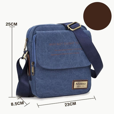Men's Thicken Canvas Bag Durable Wide Strap Crossbody Shoulder Bag