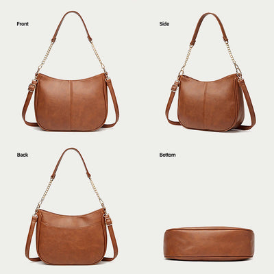 Shoulder Bag For Women Double Strape Elegant PU Leather Bag